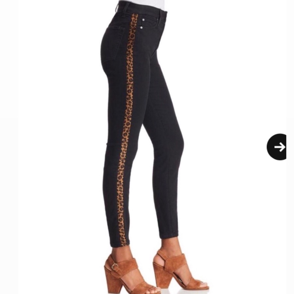 Joe’s Jeans Black Charlie High-Rise Cheetah Stripe